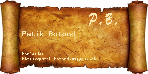 Patik Botond névjegykártya